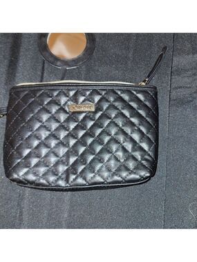 Joan & David Black Wristlet Small Makeup Bag